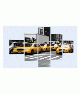 Multi-canvas Galben New York 5x